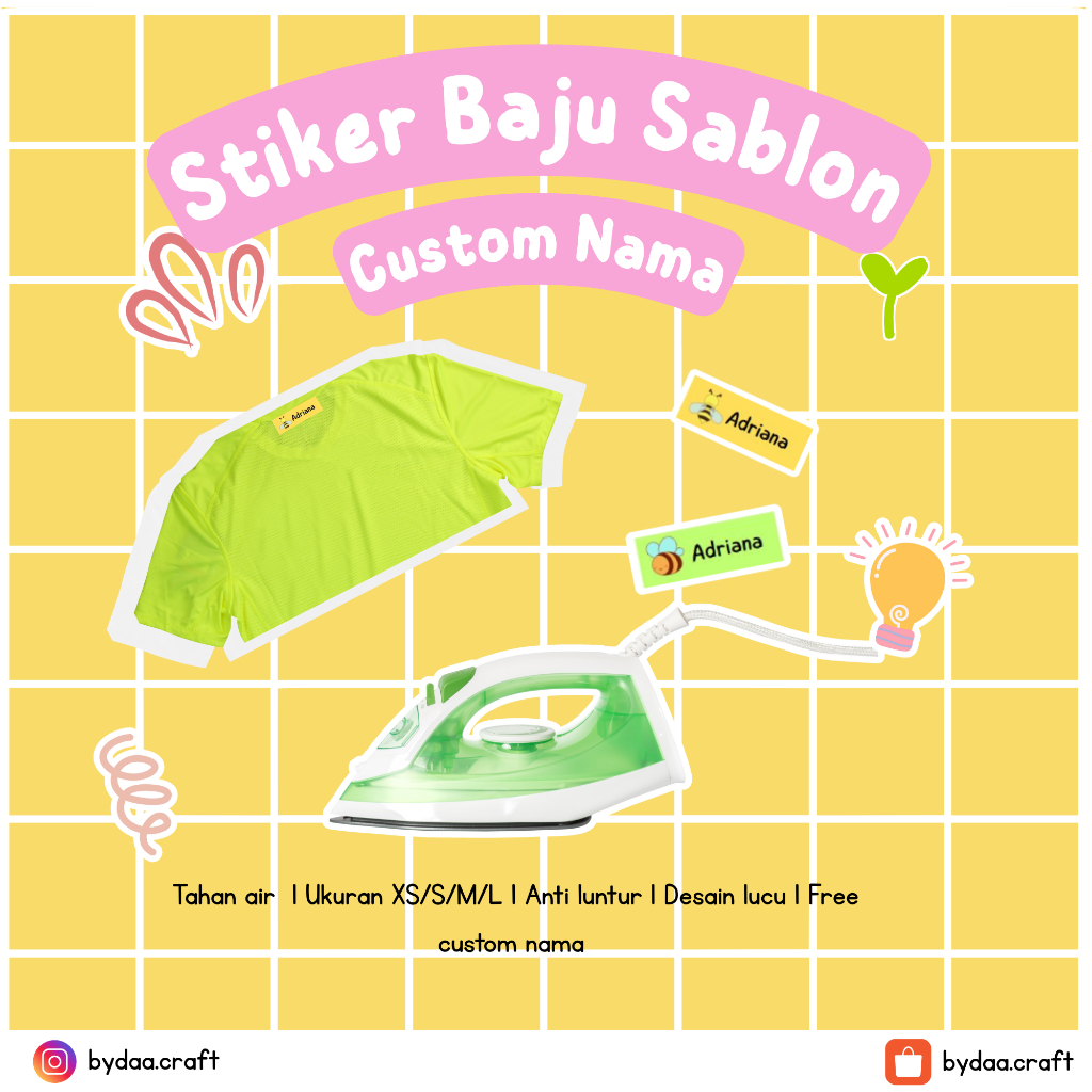 

STIKER LABEL NAMA BAJU KAIN SETRIKA CUSTOM ANAK ANTI AIR STIKER SABLON BAJU KAIN NAMA ANAK SANTRI PONDOK \WATERPROOF TINGGAK SETRIKAN