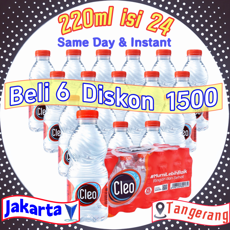 

Tanggal segar 2027】CLEO Botol kecil (220ml isi 24)Air mineral mini,Kemurnian 99.99%,Minum Lebih Baik