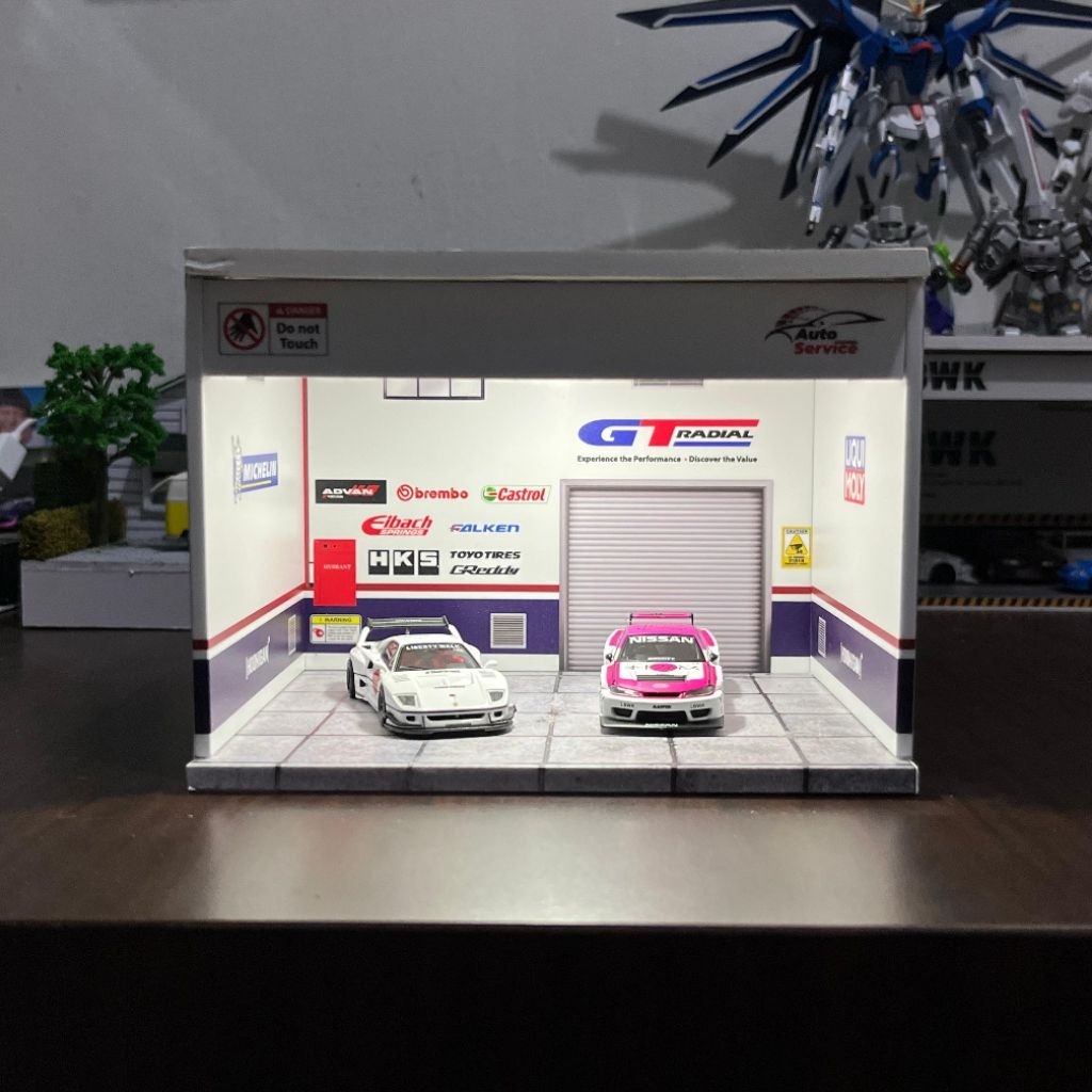 Diorama garasi hotwheels mini GT skala 64
