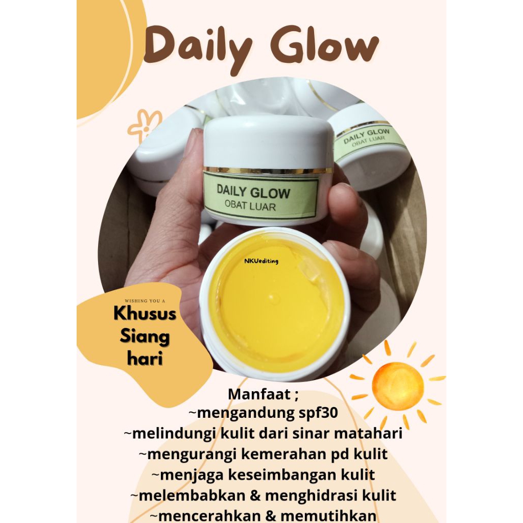 Daily Glow / Day cream / Cream siang spf30 Label Hijau