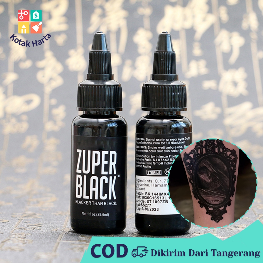 Tinta Tato 35ml Pigmen Tato Super Black Tattoo Ink Tinta Tattoo Dynamic Tahan Lama Pewarna Tato