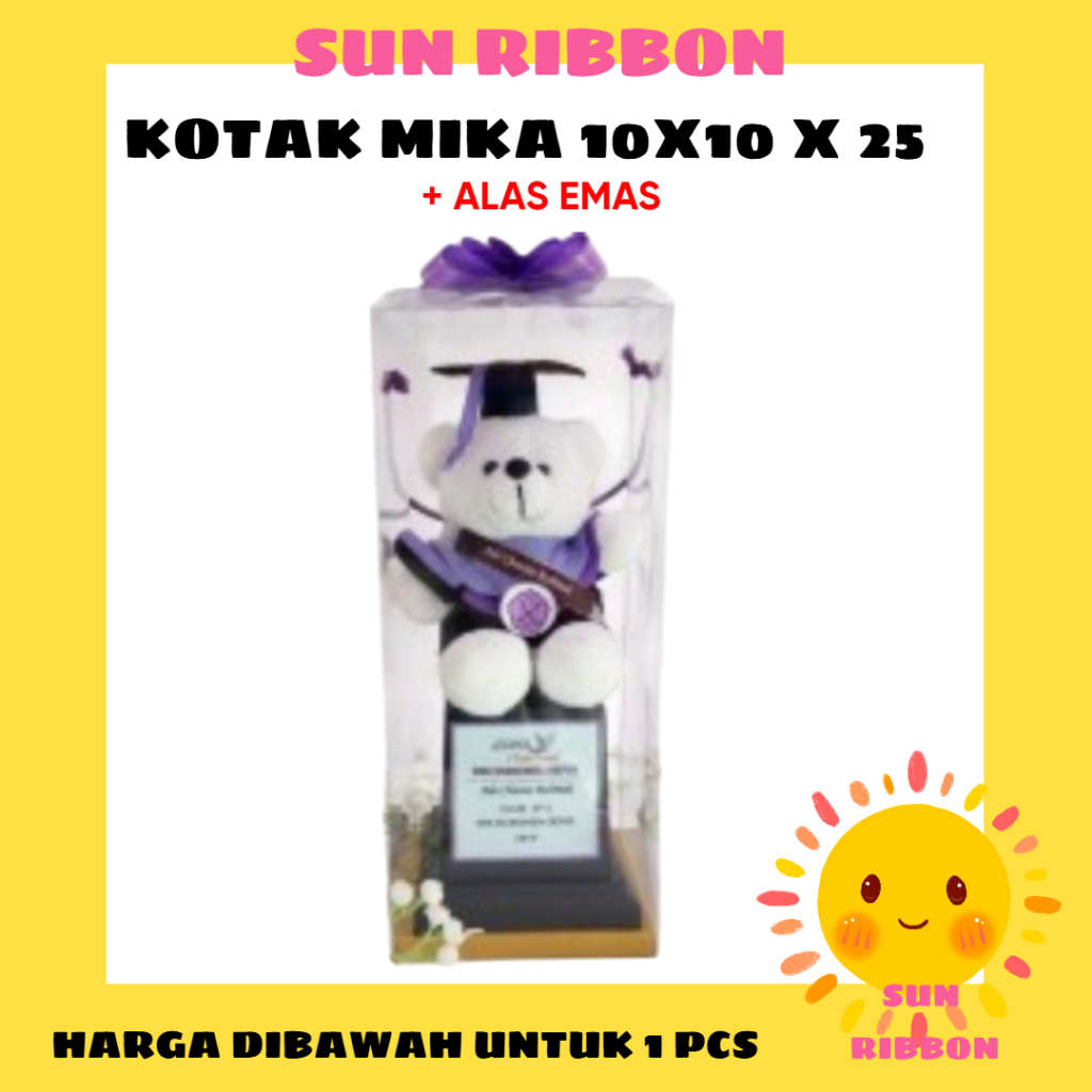 

KOTAK MIKA SOUVENIR UKURAN 10X10X25 + ALAS EMAS PREMIUM / Pesanan Sesuai