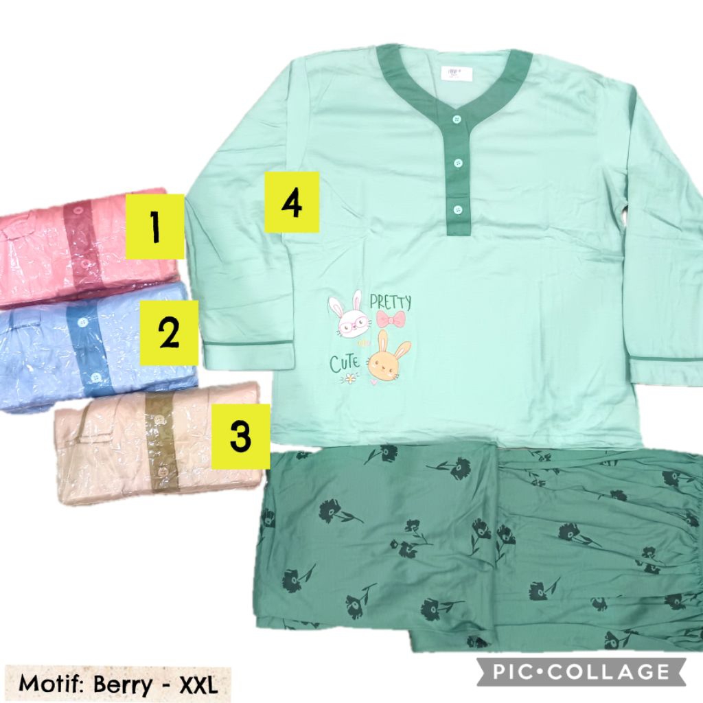 Babydoll jumbo xxl amro label putih lengan panjang bebidol babydol piyama pajama setelan oneset one 