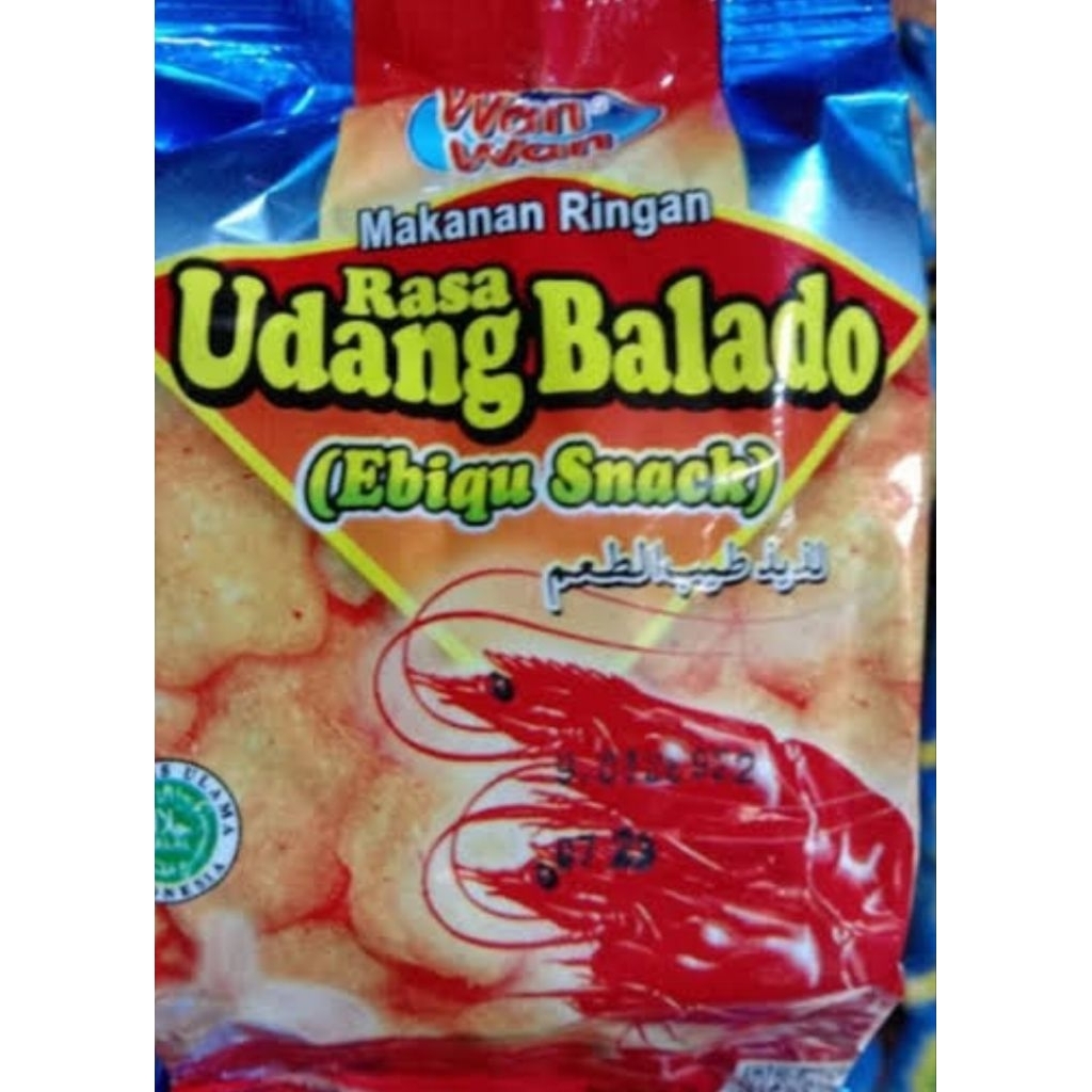 

< perpack > ebiku snack jadul udang balado 1pack isi 20 x 18gram...