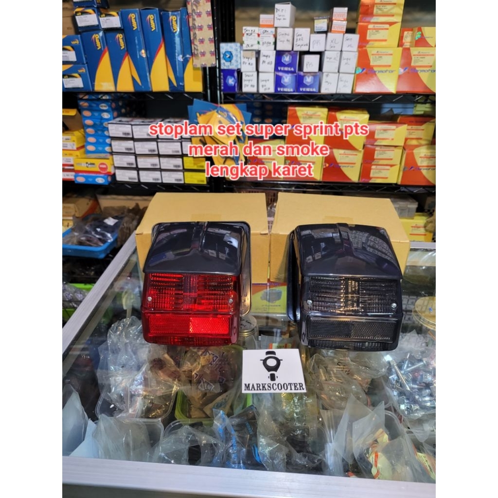 lampu stoplam stopan belakang set vespa super sprint pts