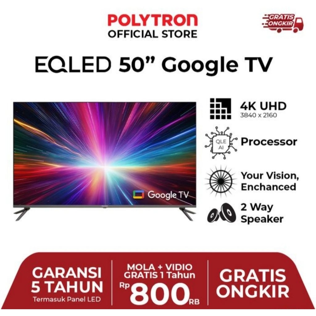 TV LED POLYTRON SMART TV CINEMAX EQLED 50 INCH PLD 50QG9059
