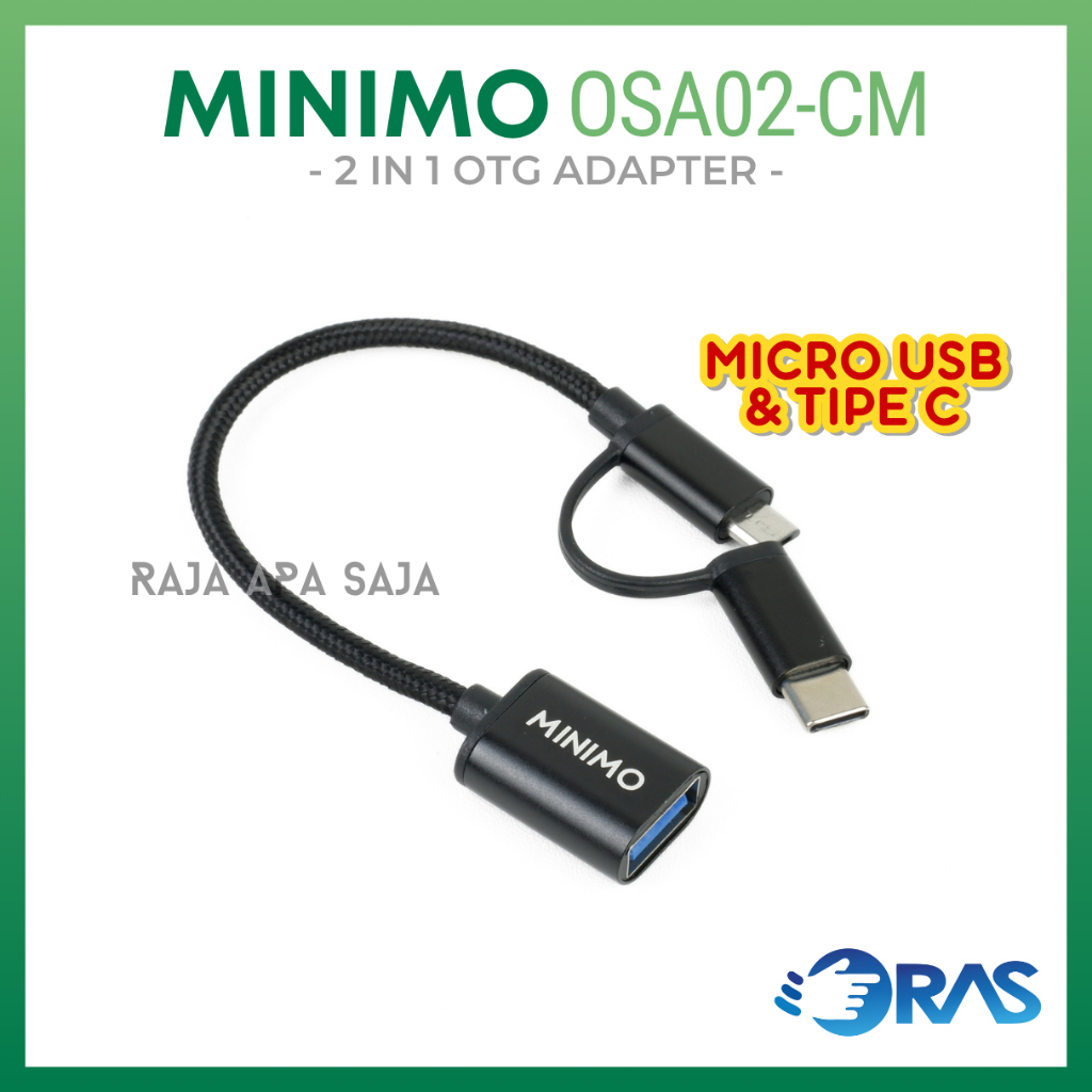 Konektor OTG Micro Tipe C To USB Flashdisk 2 in 1 Sambungan Conector Coverter Konverter Adapter Adap