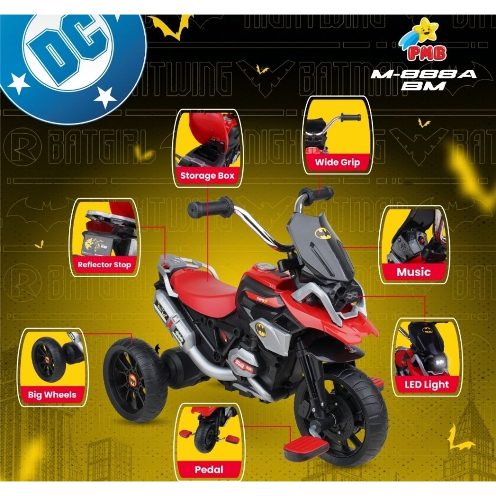 SEPEDA ANAK RODA TIGA MODEL MOTOR Exotic ET 2102  / PMB M888A M-888A M 888A M 888 A ( GOWES ) Free B