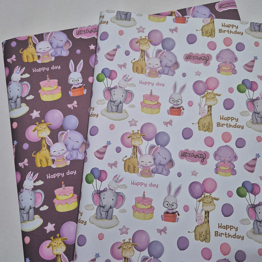 

HBD / HAPPY BIRTHDAY ANAK / HBD ANIMAL Gift Wrap Kertas Kado Ulang Tahun Kertas Kado Sansan Wawa