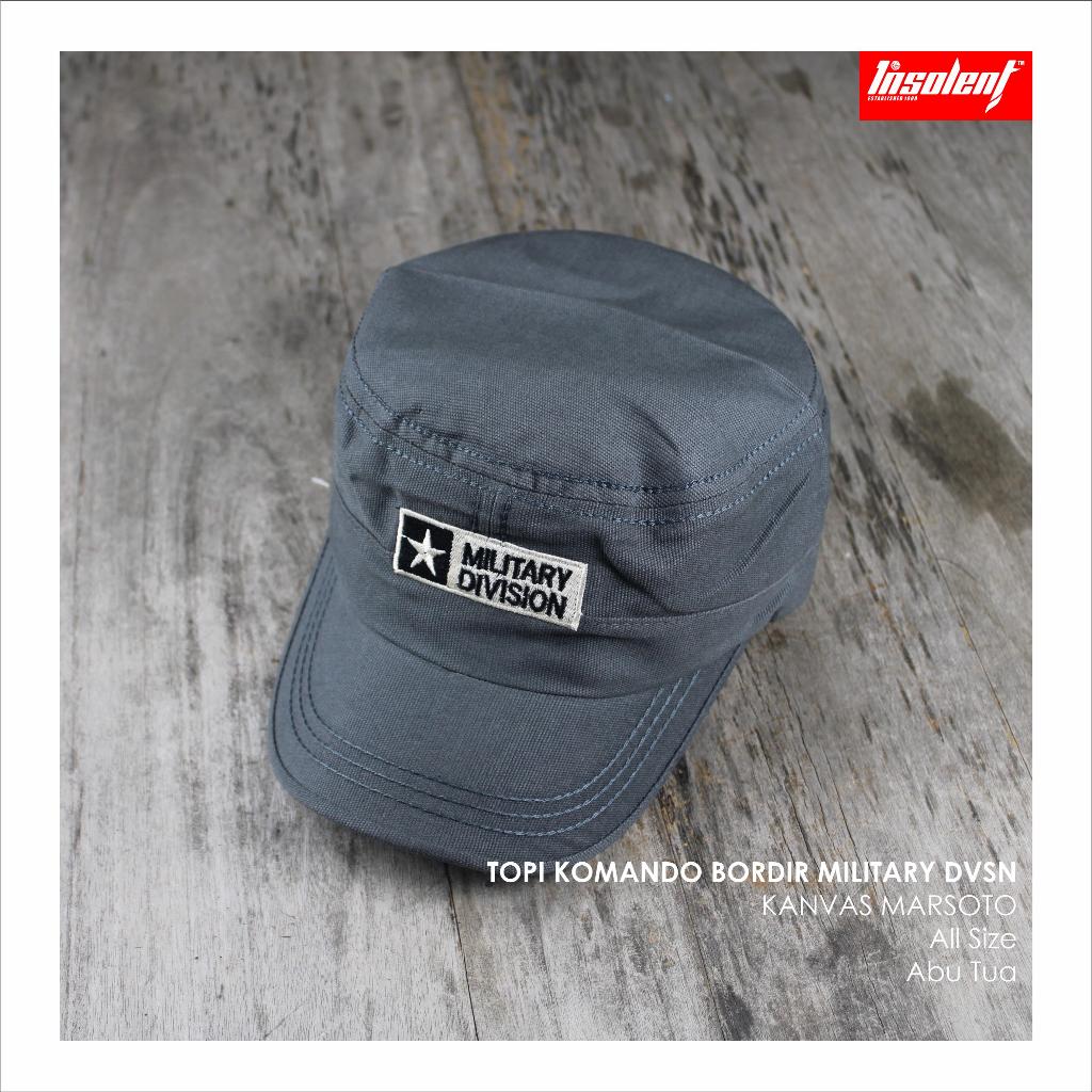 Insolent - Topi Komando Bordir Military DVSN Kanvas Jahit Rantai All Size Pria Wanita Dewasa