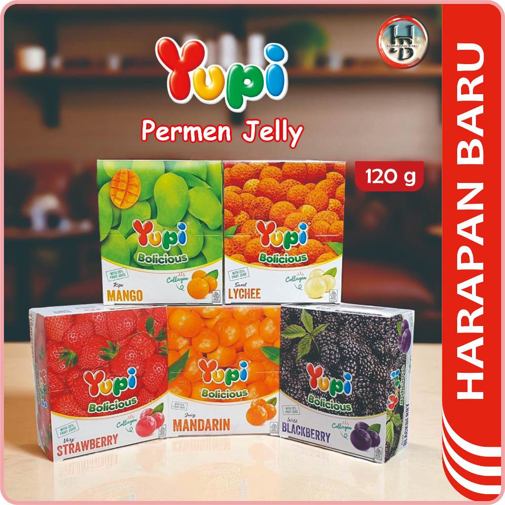 

Yupi Bolicious - Blackberry Leci Mangga Jeruk Mandarin Strawberry - Kemasan 120g