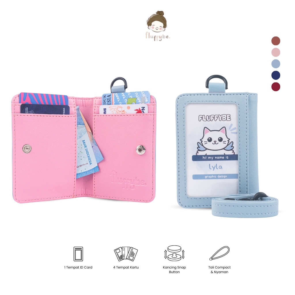 

Fluffybe - Lanyard ID Card Dompet Kartu Gantungan Name Tag Multifungsi