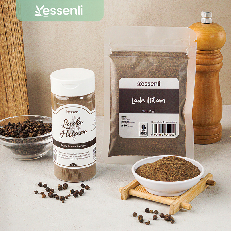 

ESSENLI Lada Hitam Bubuk Halus Bumbu Rempah Dapur