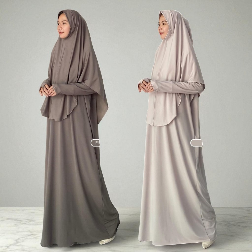 BIG SALE Abaya Gamis Set Khimar Syar'i Haji dan Umrah MECCA Abaya Set Hijab Syar'i Terbaru Busui