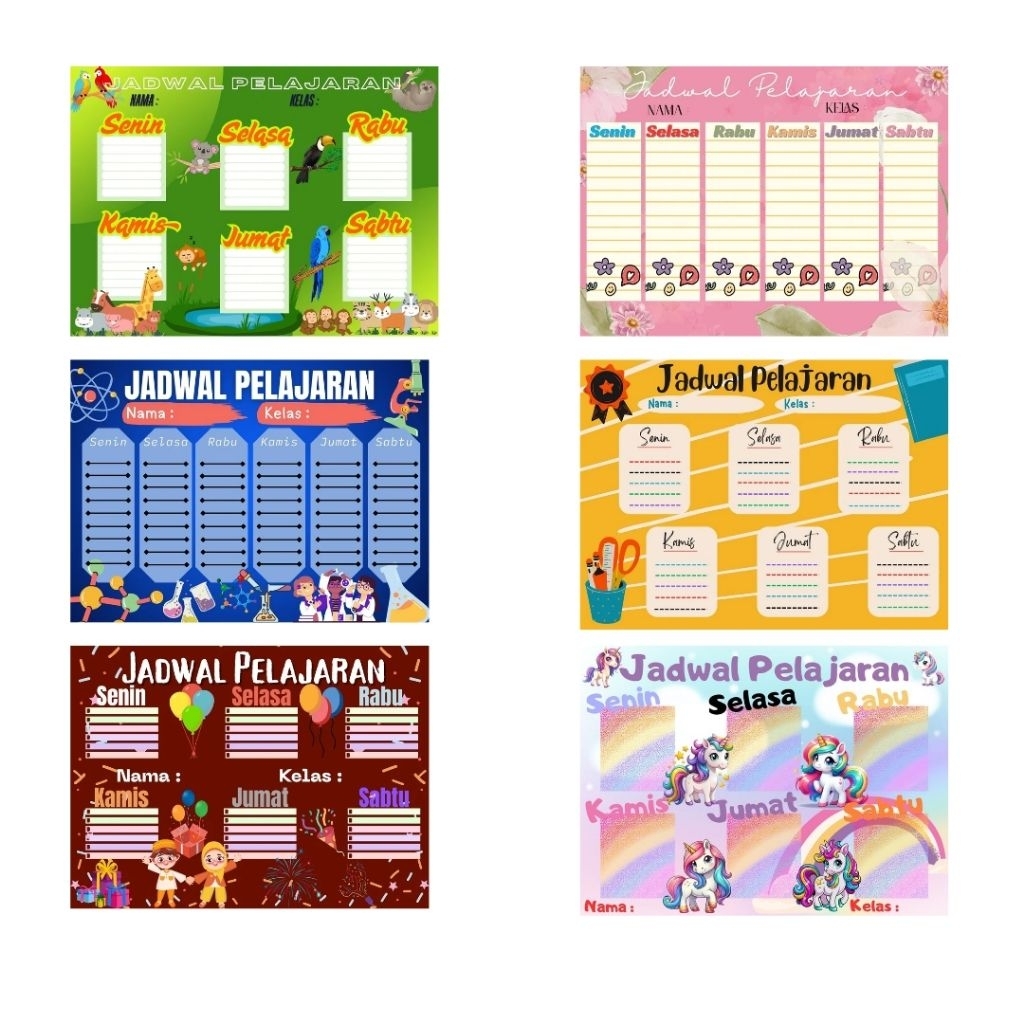 

Poster Jadwal Pelajaran ( sudah dengan perekat )