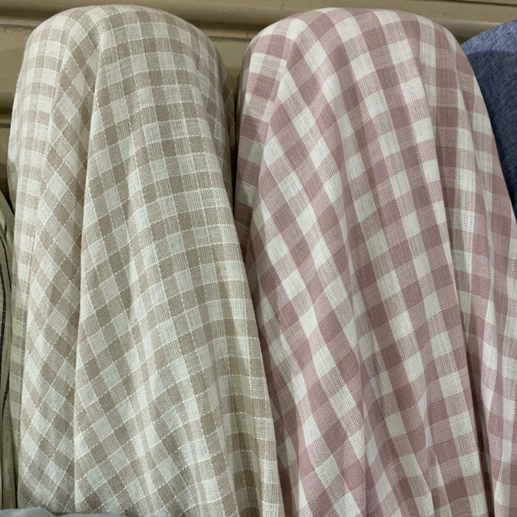 kain linen - kain linen premium - kain linen motif - kain linen motif kotak premium