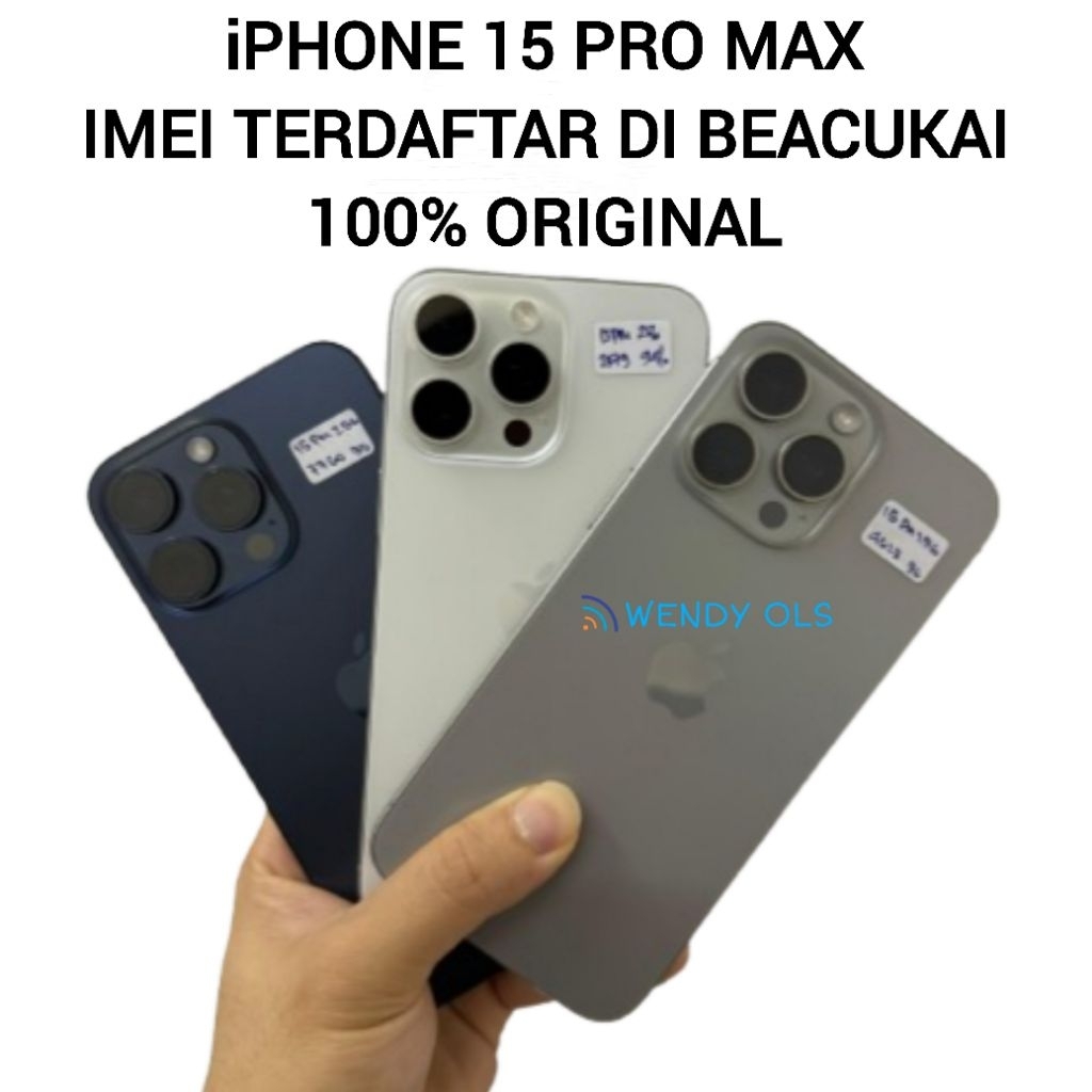 iPhone 15 Pro Max 256GB 512GB 1TB Natural Black Blue White Titanium Seken/Second/Bekas Original Prom