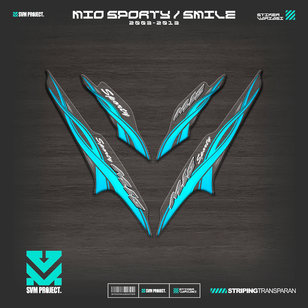 STRIPING TRANSPARAN UV MIO SPORTY MOTIF 54 STIKER BENING YAMAHA MIO SMILE GARNIS STIKER MIO SPORTY