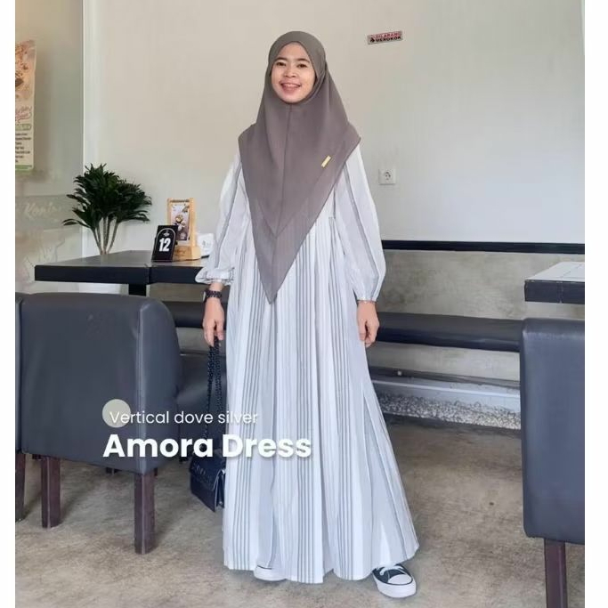 GAMIS AMORA (GAMIS STRIPE SYARI) BY AURORAHIJAB