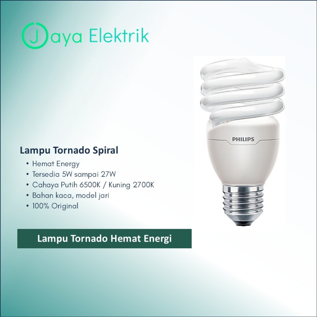 Lampu Philips Tornado 27W 27 Watt W 27Watt Putih Cool Daylight Original  - Lampu Spiral Hemat Energi