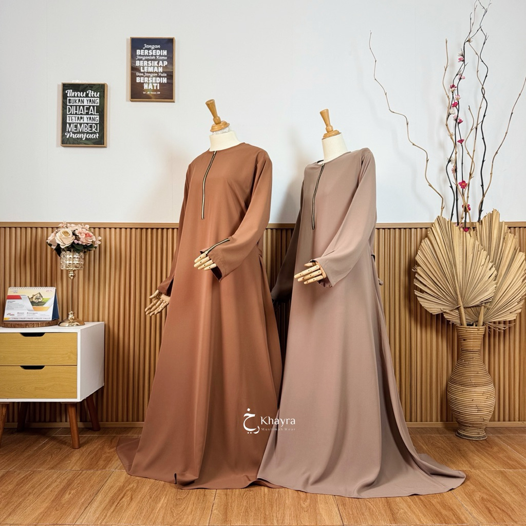 Abaya Hana Zipper By Khayra Muslimah