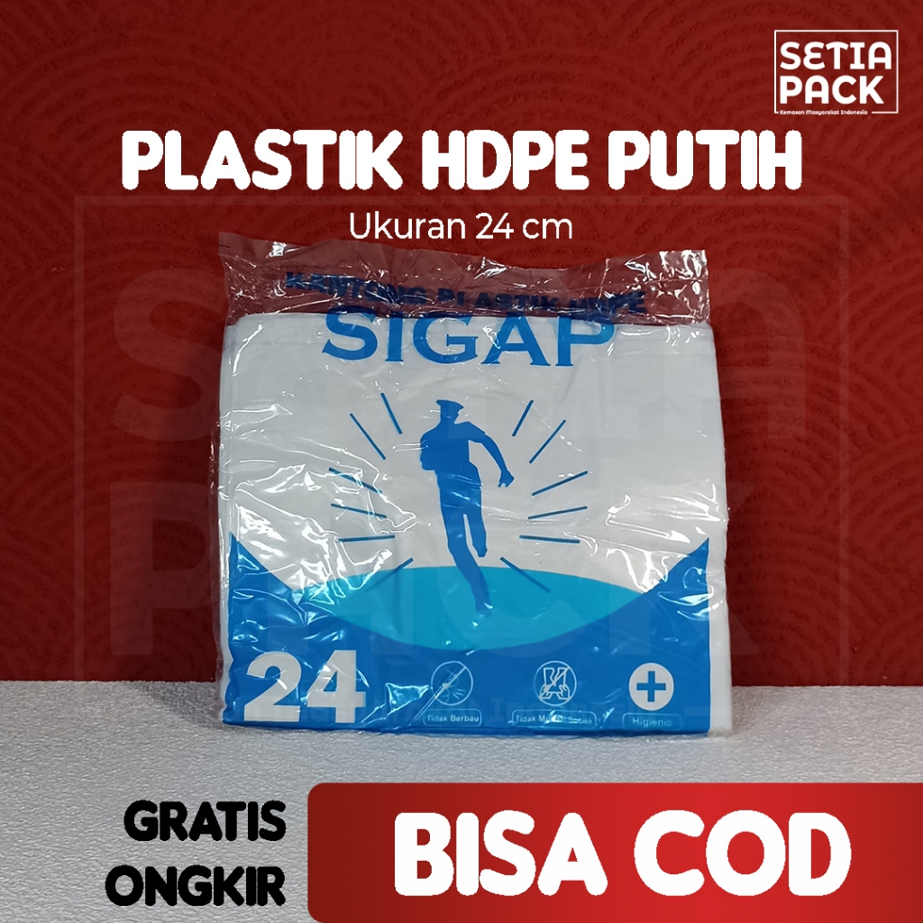 Kantong Kresek Putih Susu Tipis uk 24 Murah Kresek Tanggung Sedang