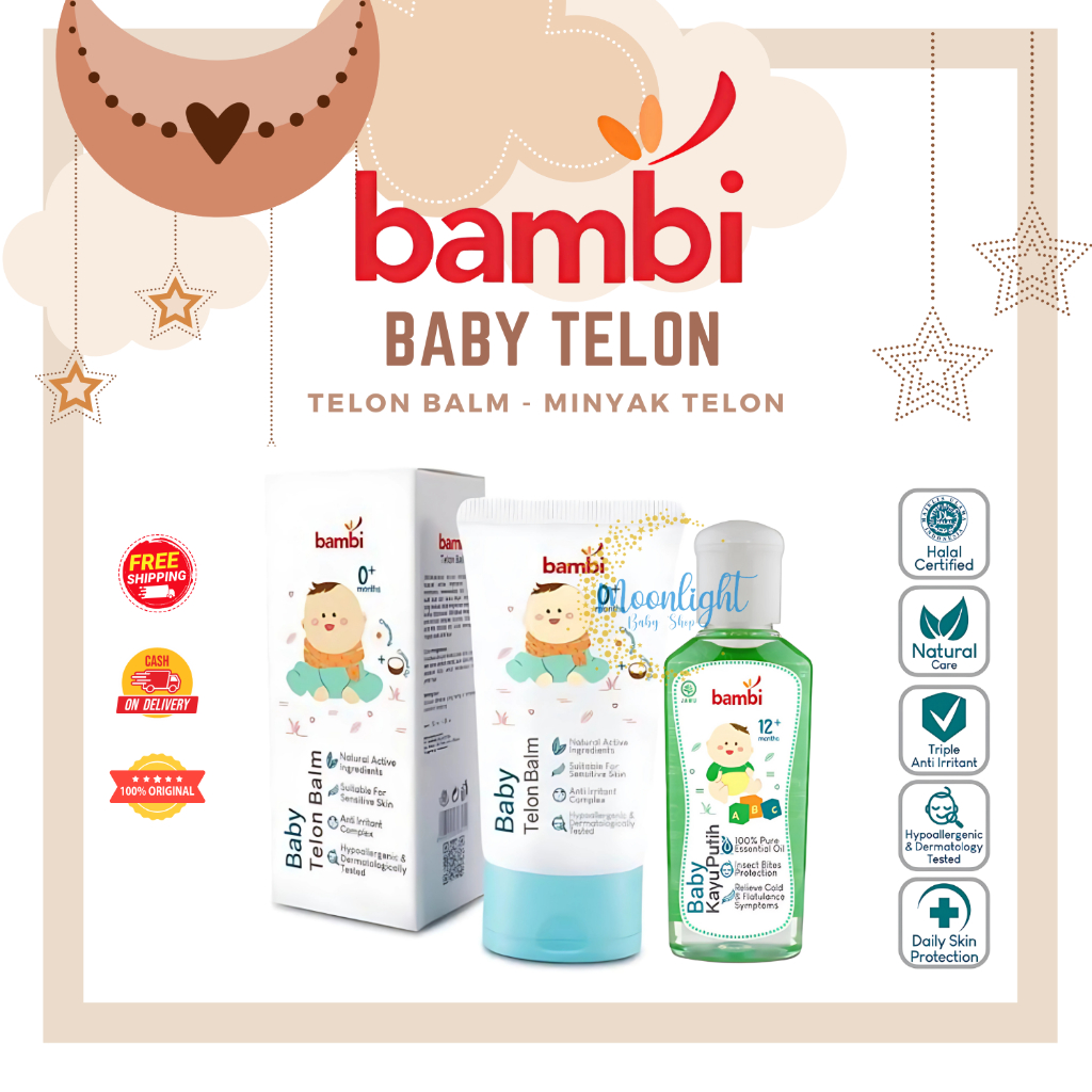 BAMBI Baby Telon Balm Lotion 50ml | Minyak Telon 60ml Usia 0+