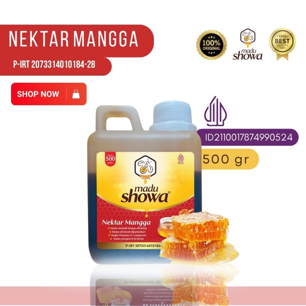 

Madu Showa - Madu Murni Nektar Mangga 0.5 Kg - Asli 100 % Dinkes dan Halal