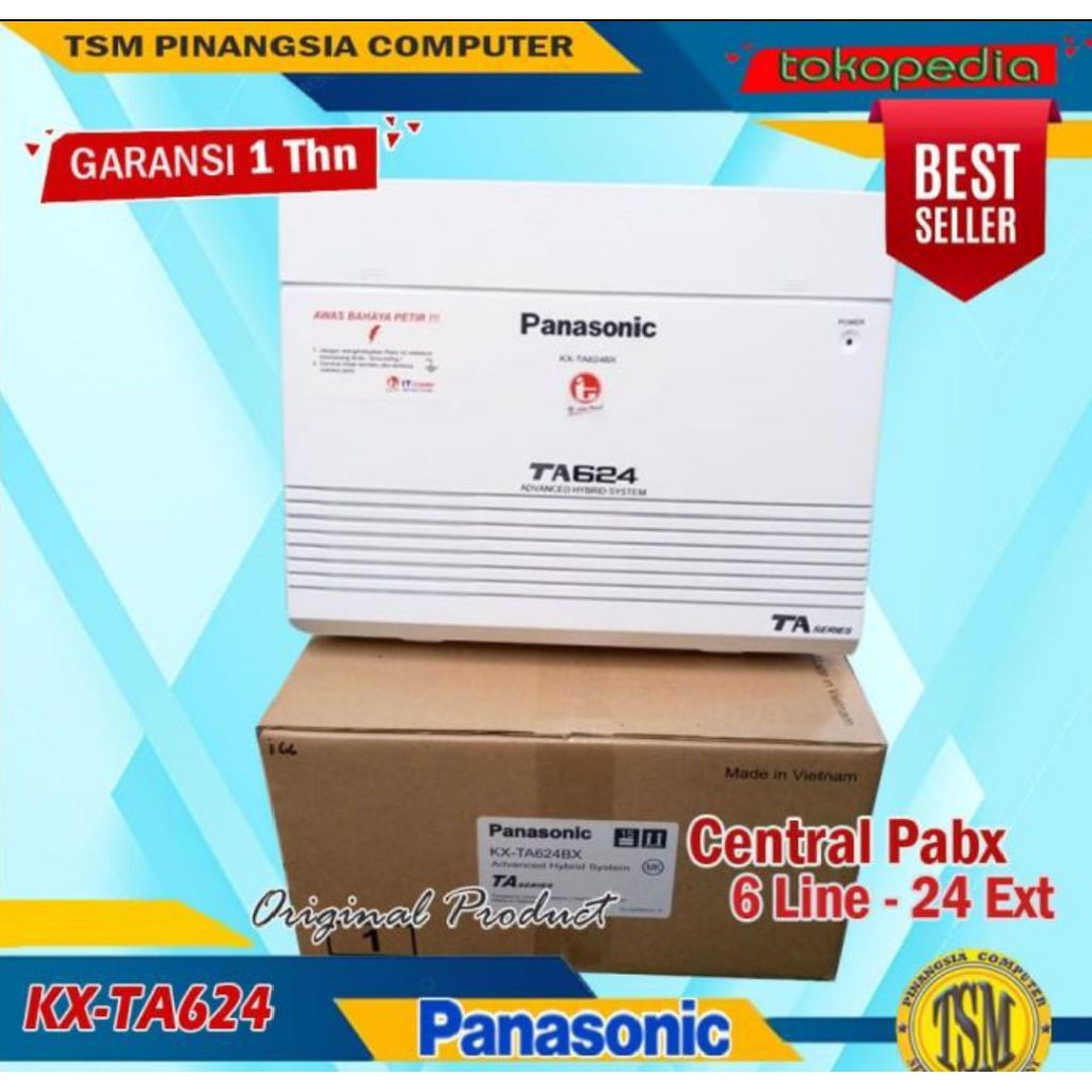 Pabx Panasonic KX-TA624 Kapasitas Cetral Pabx 6 line 24 Ext