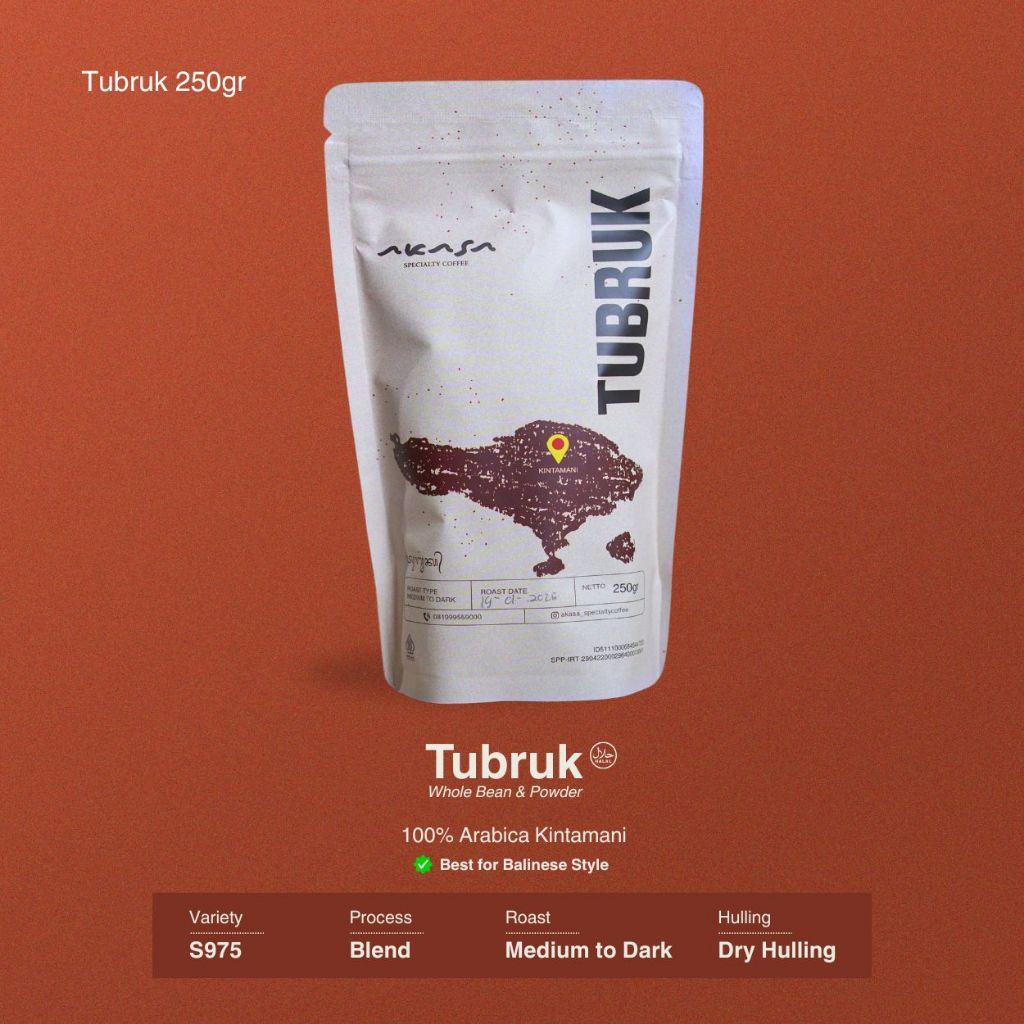 

Tubruk Coffee Bean 250gr | Akasa Coffee Bean