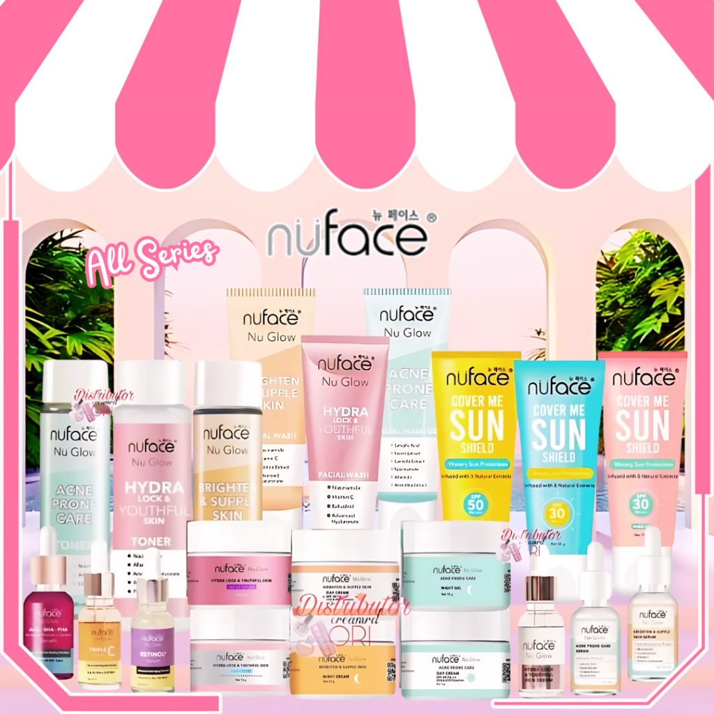 NUFACE Nu Glow Skincare | Toner | Face Serum | Facial Wash | Sunscreen | Day Cream & Ngiht Gel | Sun