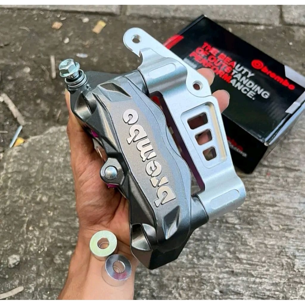 Kaliper 4 piston brembo M4 M432 4P universal motor Ninja R RR S Megapro Tiger Scorpio Rx King