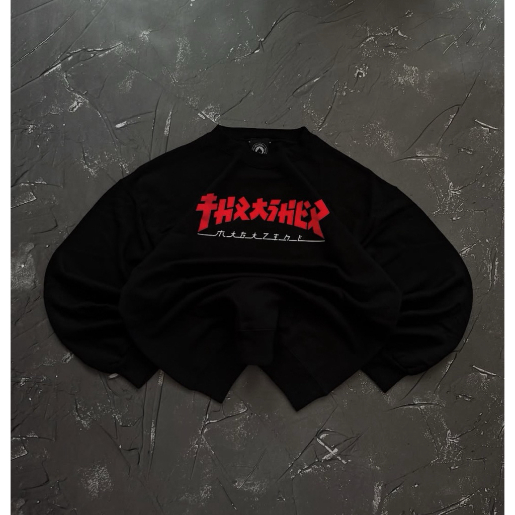 Jaket crewneck thrasher unisex full tag crewneck thrasher big logo