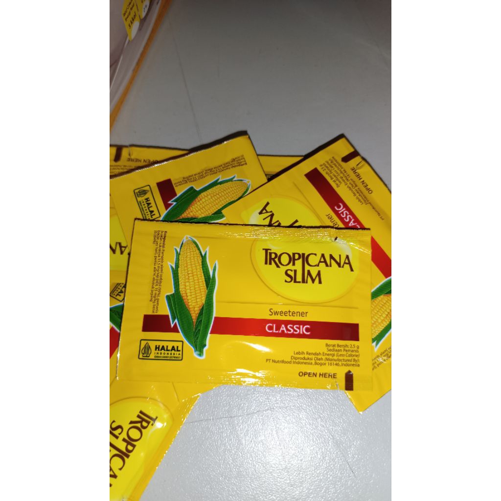 

Tropicana Slim Classic Sweetenener Low Kalori isi 100 x 2.5 gr