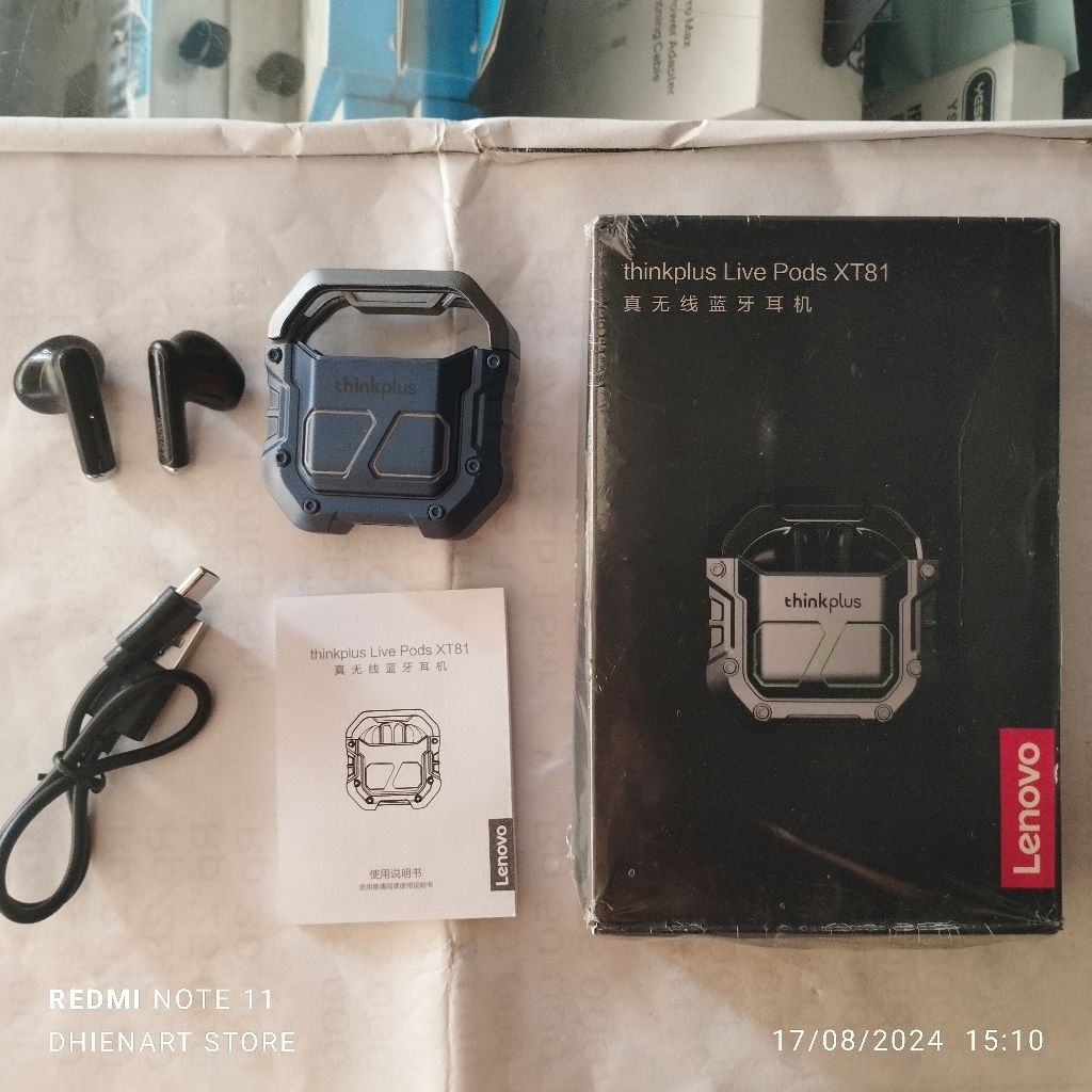 MURAH+COD...TWS LENOVO THINKPLUS LIVE PODS XT81 HEADSET HANDSFREE BLUETOOTH XTRA BASS ORIGINAL