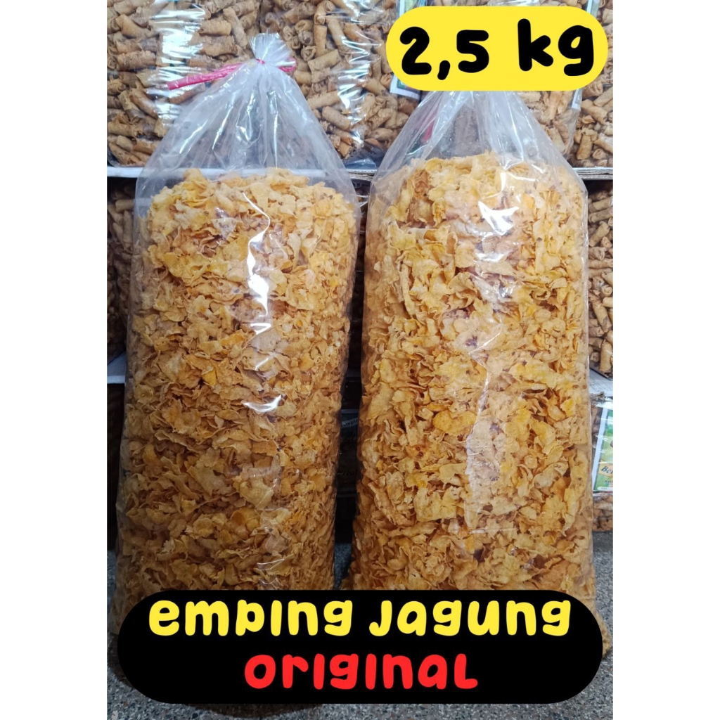 

1ball isi 2,5 kg Emping Jagung cemet, gurih original