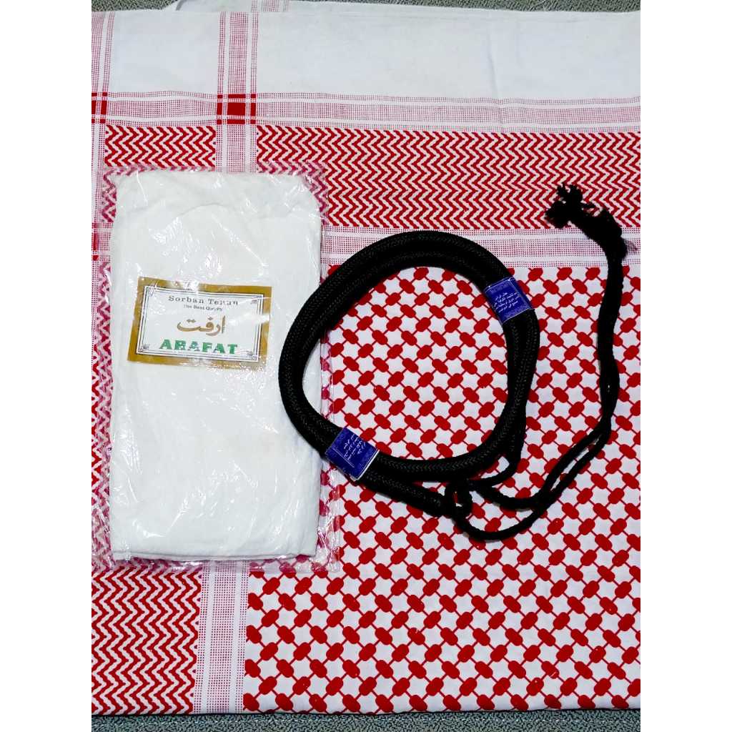 Sorban Arab Igal Arab Sorban Arab Igal Tali Peci Putih Dewasa Dan Anak Perlengkapan Haji Umroh Hiban