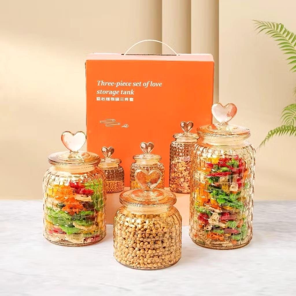 Toples kaca tutup love , Toples Lebaran , toples kaca aesthetic toples kaca set 3in1