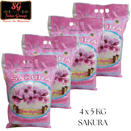 

(4x5 kg) Beras SAKURA Beras Premium Kemasan 5 kg