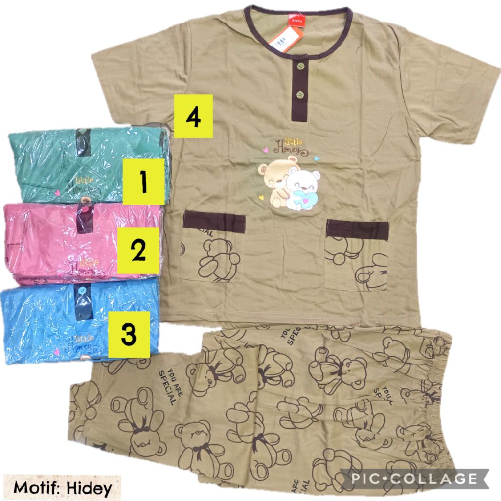 Casual oneset woman wear premium cotton comfort ASLI wanita all size dewasa setelan one set piyama p