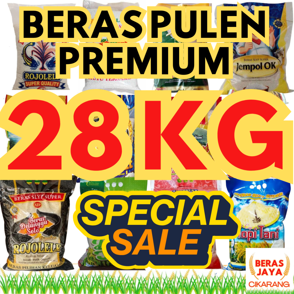 

(SPESIAL SALE SHOPEE!!) Promoo Beras Kualitas Terjamin Bersih Bebas Kutu Super Pulen 28 kg Murah