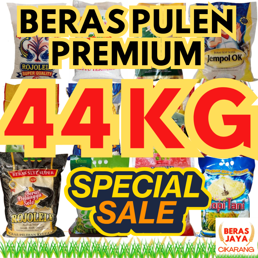 

(SPESIAL SALE SHOPEE!!) Promoo Beras Kualitas Terjamin Bersih Bebas Kutu Super Pulen 44 kg Murah