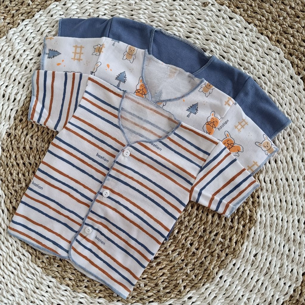 Promo 3Pcs/6Pcs/12Pcs Baju Bayi Lengan Pendek Newborn Atasan Bayi Baju Bayi Baru Lahir Usia 0-6 Bula