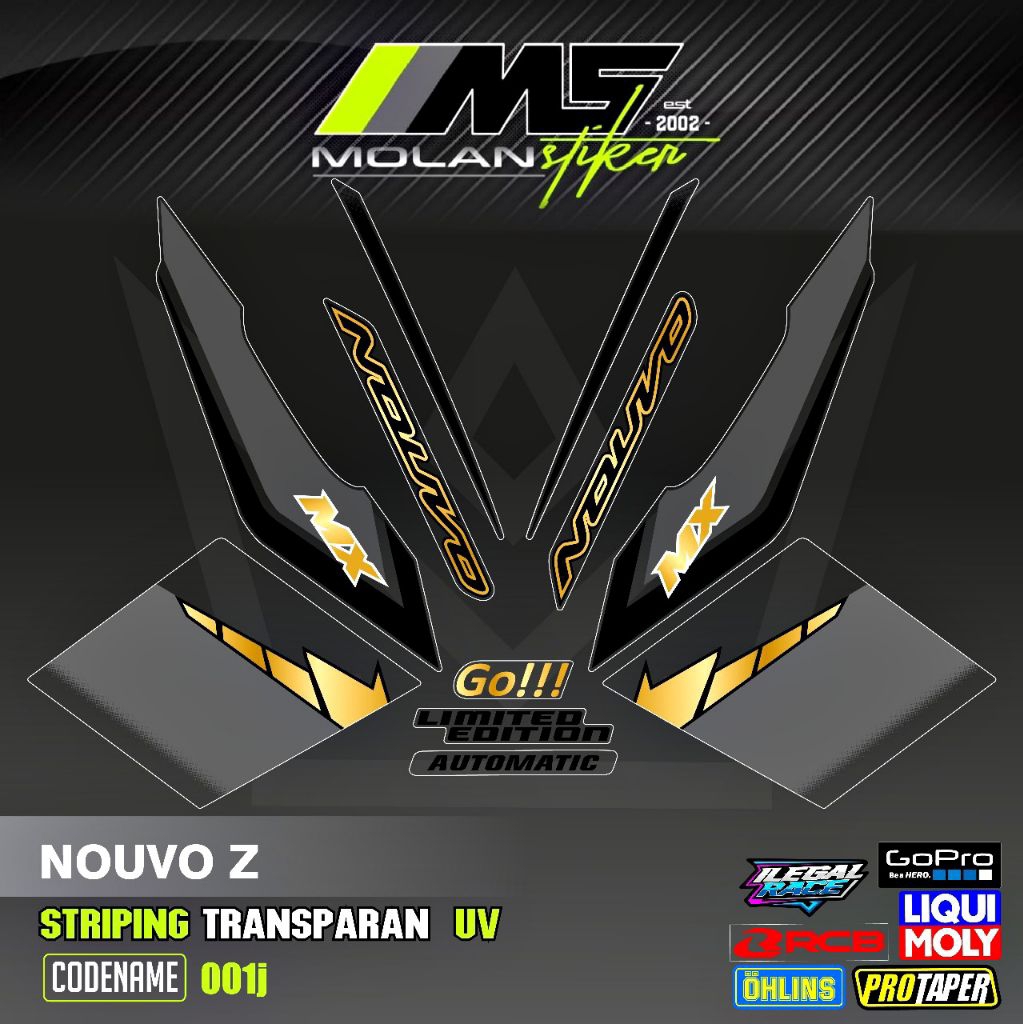 Decal Sticker Striping Variasi Transparan Uv Nouvo Mx Go Nouvo Z Yamaha Nouvo 110 Striping Nouvo Tra