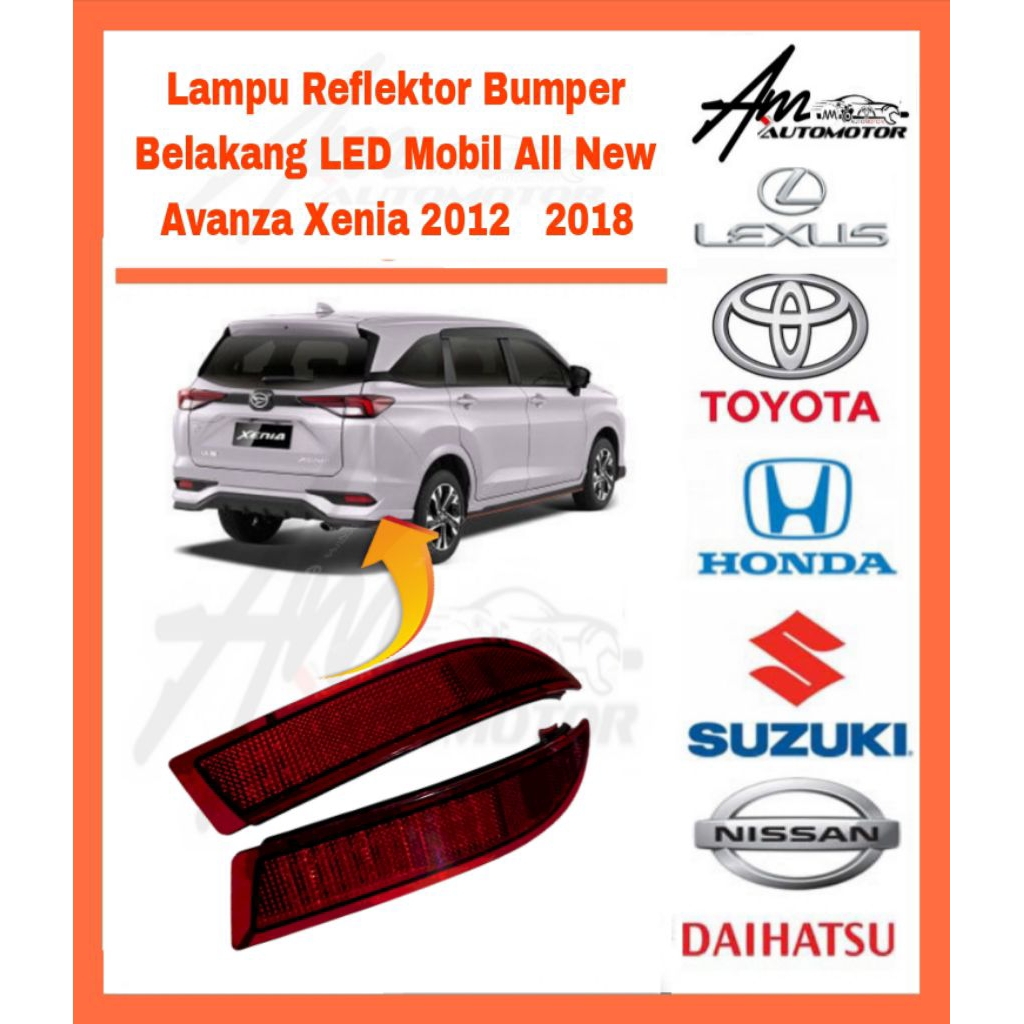 Lampu Reflektor Bumper Belakang LED Mobil All New Avanza Xenia 2012 2013 2014 2015 2016 2017 2018 1,