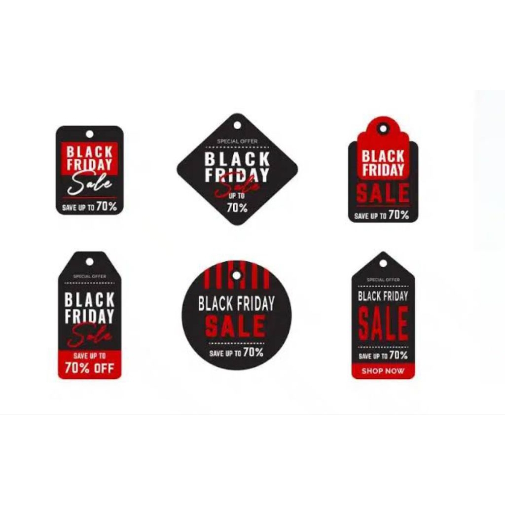 

Hangtag hitam bermotif merah merona