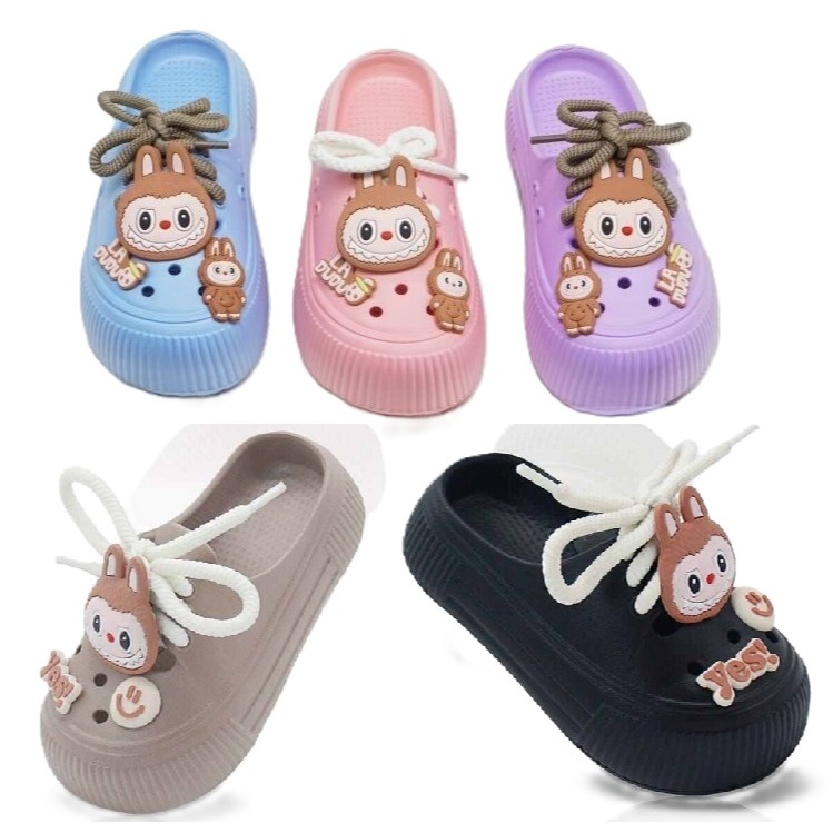 Sebo 1027 Sandal Baim Anak 23-29 Labubu Jibbitz Unisex Perempuan Laki Laki Sol Ringan 26003