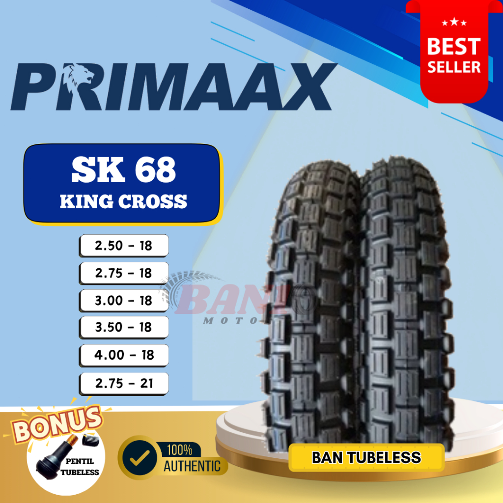 BAN PRIMAAX SK 68 RING 18 KING CROSS TUBETYPE CUSTOM CAFERACER JAPSTYLE CLASSIC KLASIK