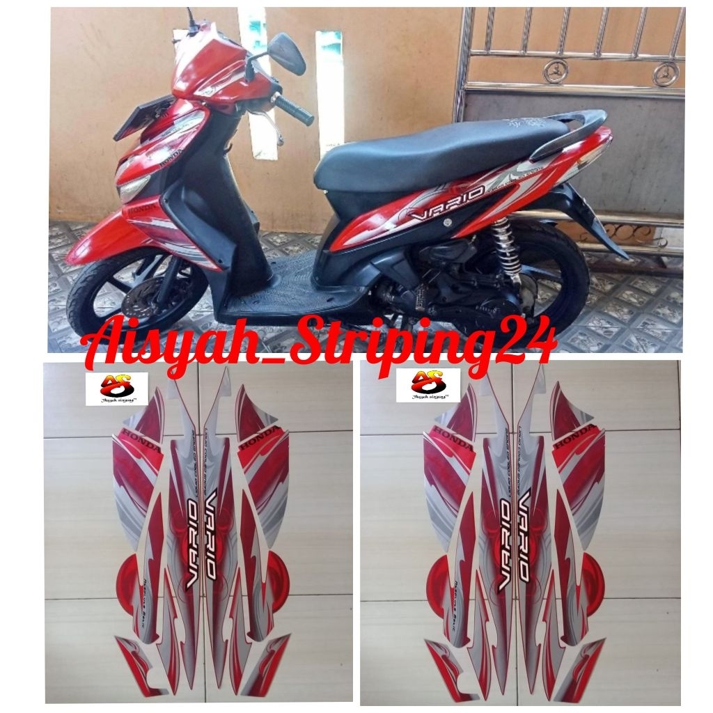 stiker striping Lis les body motor honda vario karbu 110 2010 merah