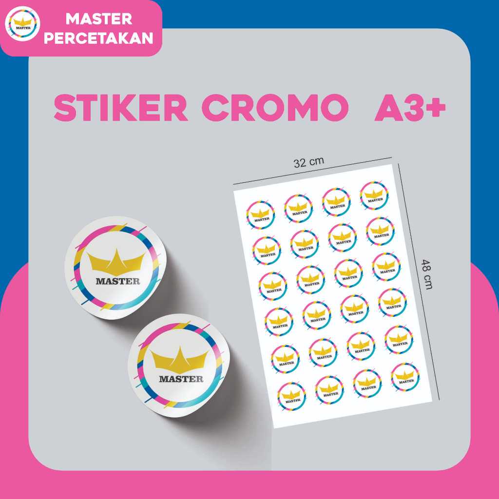 

Cetak Sticker Chromo A3+ Free Cutting / Cetak Sticker Lebel